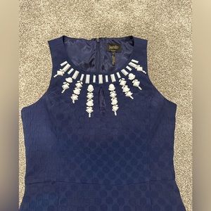 Laundry by Shelli Segal. Size 8. Navy blue with white beading.